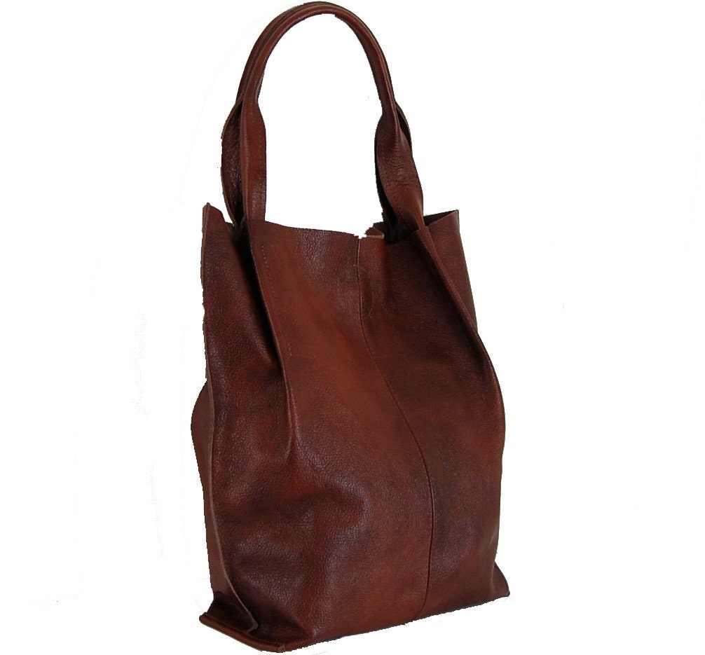Leather Shopper Bag Natural Leather Weekender Bag Tote Bag - Etsy