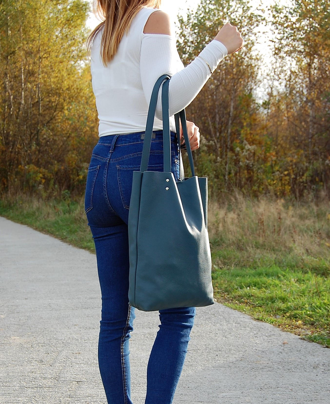 Large Handbag Tote Bag Leather Shopper Bag Every Day Bag Etsy