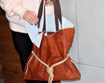 Big leather tote bag woman, Leather Handbag, Large Handbag, Oversized bag, Leather Shoulder Bag, Shopper Bag, Bag, Handmade, everyday bag