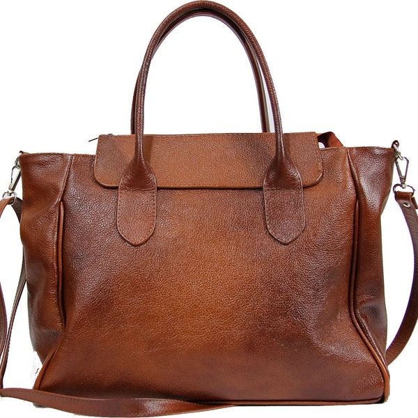 Handbag briefcase - leather postwoman, laptop bag, shoulder bag,roomy bag, MacBook Pro 15", durable bag,