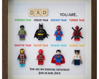 Father's Day, Personalized superhero dad frame, gift for men,  gift for husband, gift for boyfriend, Christmas gift for dad