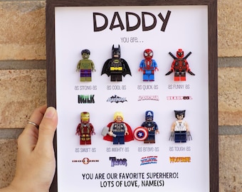 Personalized father’s day gift, fathers day gift from daughter, gift for dad, gift for husband, anniversary gift for him, Superhero gift