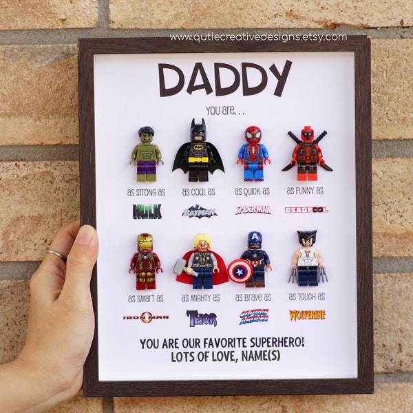 Personalized father’s day gift, fathers day gift from daughter, gift for dad, gift for husband, anniversary gift for him, Superhero gift
