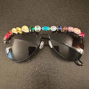 Rhinestoned Sunglasses - Rainbow magic