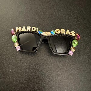Rhinestoned Sunglasses - Mardi Gras Mambo