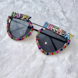 Rhinestoned Sunglasses - Happy Birthday