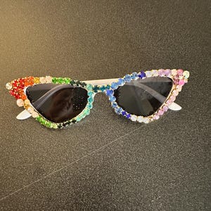 Rhinestoned Sunglasses - Taste the Rainbow