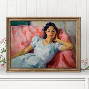 Cezzane Art Print | Vintage Digital Wall Art | Vintage Woman Painting | Mid Century Wall Art | Printable Digital Prints | Trendy Wall Art
