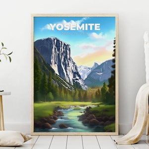Yosemite Print | Yosemite California Poster | Yosemite Wall Art, Travel Print, Digital Wall Art, Landscape Print Nature Poster Download ONLY