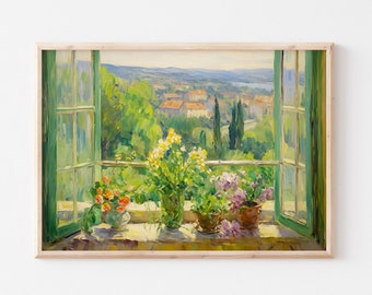 Horizontal Vintage Wall Art | Matisse Wall Art | Countryside Landscape Print | Trendy Wall Art | Soft Aesthetic Decor | Floral Art Download