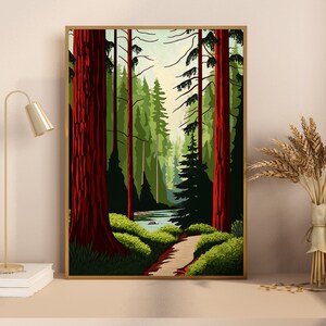 Redwood Print, Travel Digital Print 2023 | Redwood National Park Poster | Redwood Wall Art | Digital Prints | Redwood Printable Wall Art