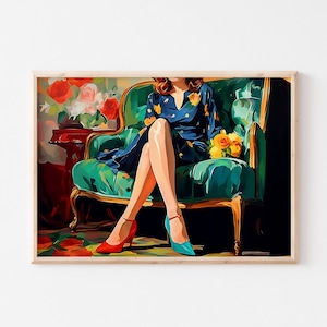 Horizontale Kunst | Vintage Wand Kunst | Trendige Wandkunst | Retro herunterladbarer Druck | Kunstdruck Poster, Digital Download, Wohnheim Wand Kunst Geschenk