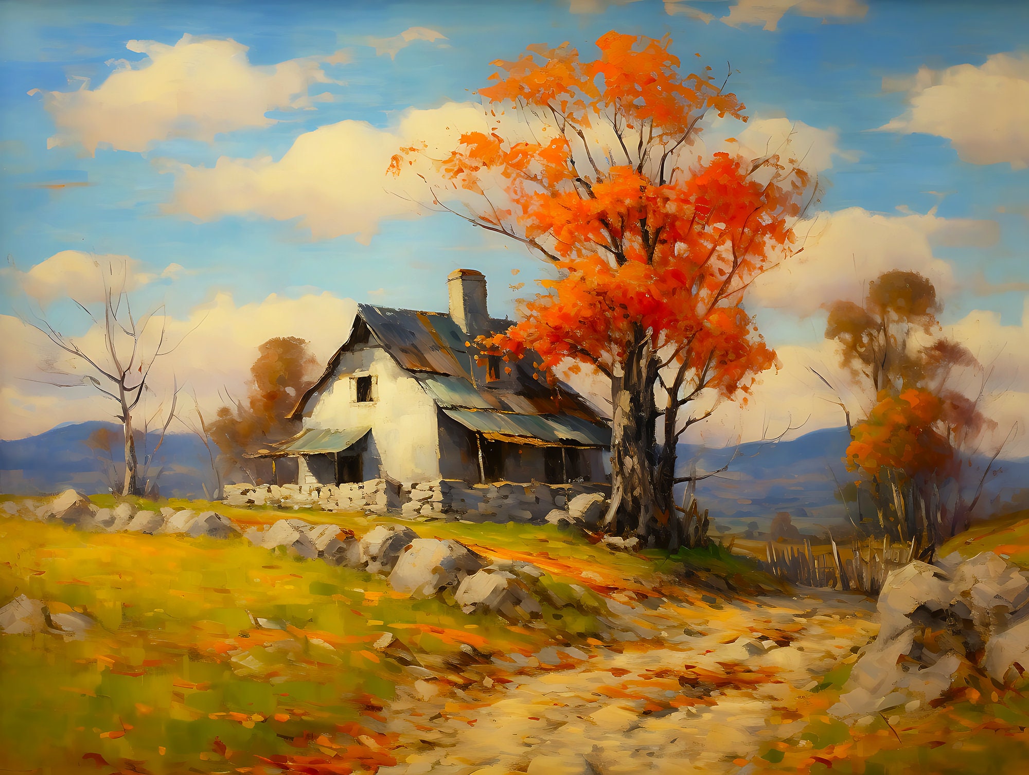 Autumn Horizontal Print, Digital Prints Fall, Foliage Wall Decor ...