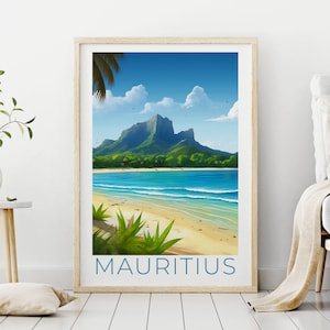 Mauritius Poster, Mauritius Digitaldruck, Indischer Ozean Druck, Reise Poster, druckbare Kunst, Reise Geschenke, druckbare Strand Kunstwerk Geschenk