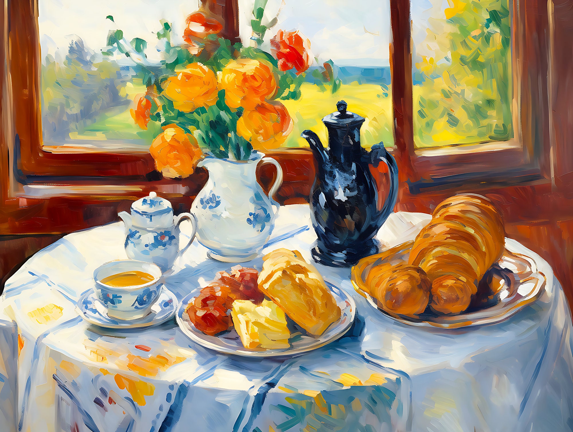 Breakfast Print English Breakfast Print | Kitchen Horizontal Print | Horizontal Wall ...