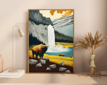 Yellowstone Print | National Park Poster | Yellowstone Wall Art | Digital Prints | Yellowstone National Park Printable Wall Art 2023