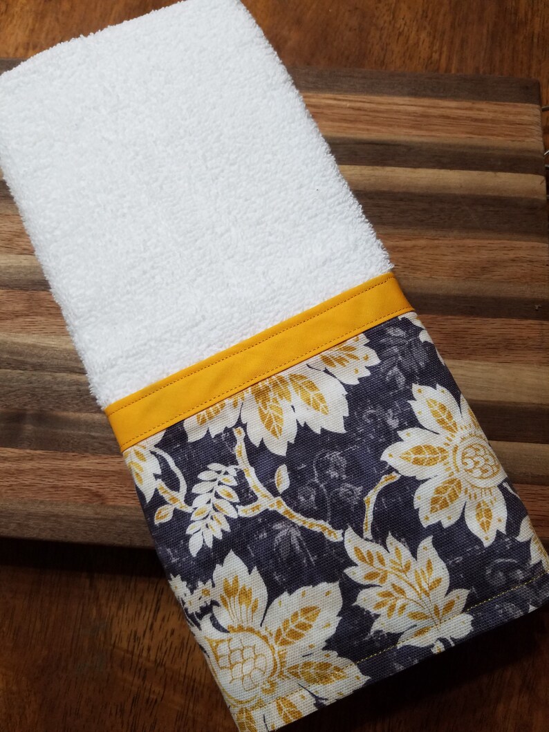 Gray and Gold Decorative Towel kitchen towel hand towel Etsy
