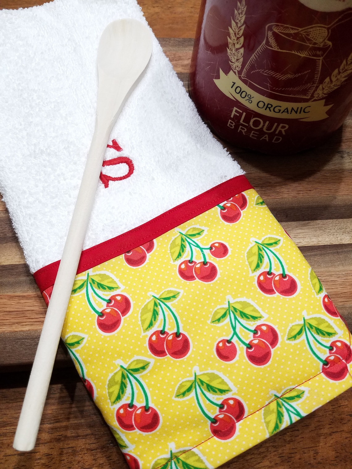 Decorative towel cherry hand towel kitchen towel country Etsy