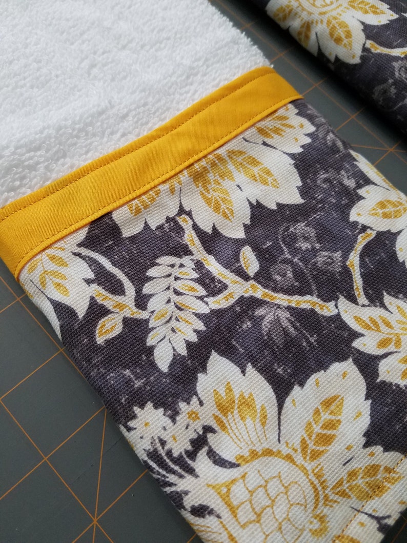 Gray and Gold Decorative Towel kitchen towel hand towel Etsy