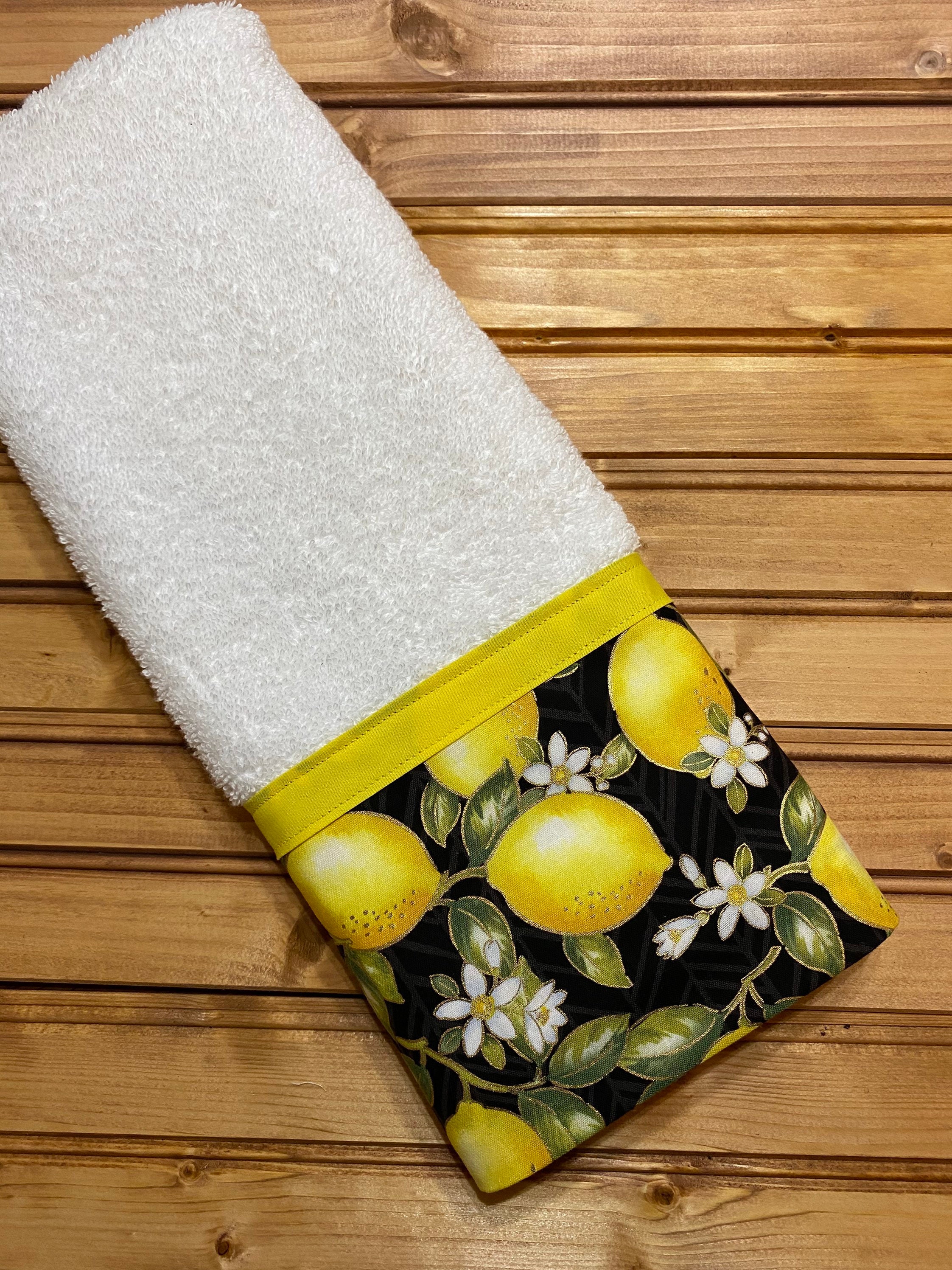 Lemon decorative hand towel personalized towel monogrammed Etsy