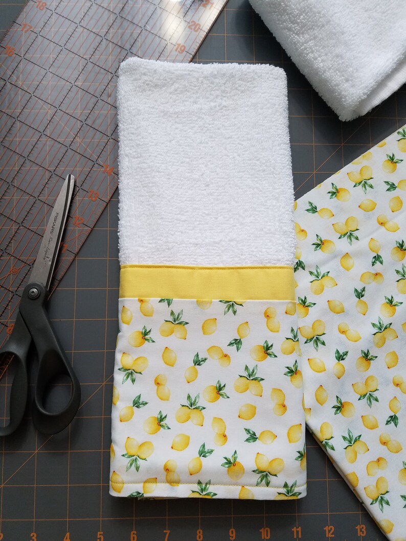 Lemon Towel kitchen towel hand towel lemon decor country Etsy