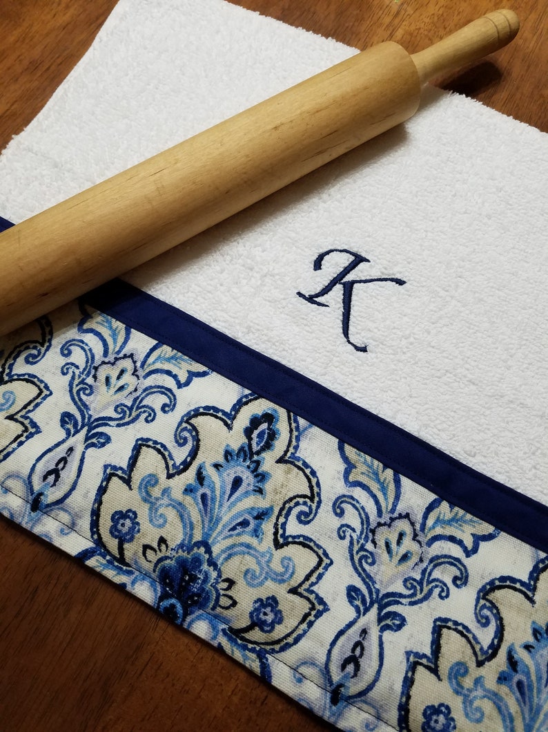 Navy Blue Decorative Towel Personalized Towel Hand Towel Etsy