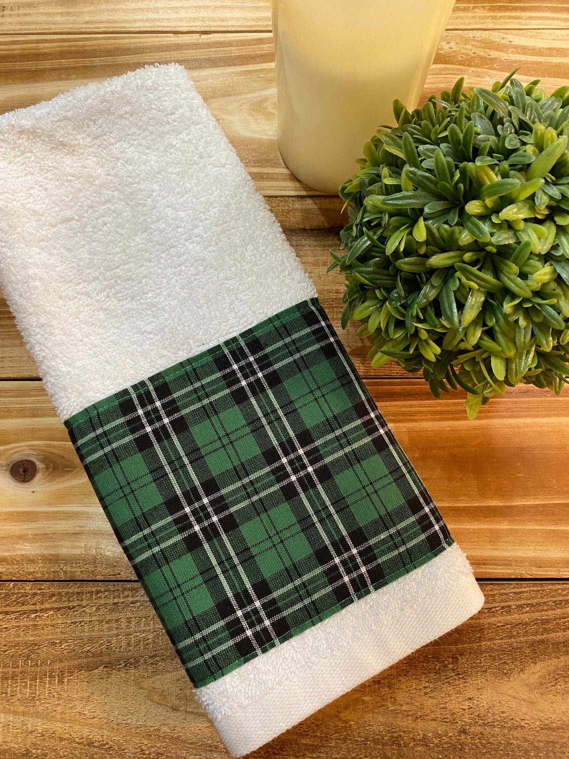 plaid hand towels