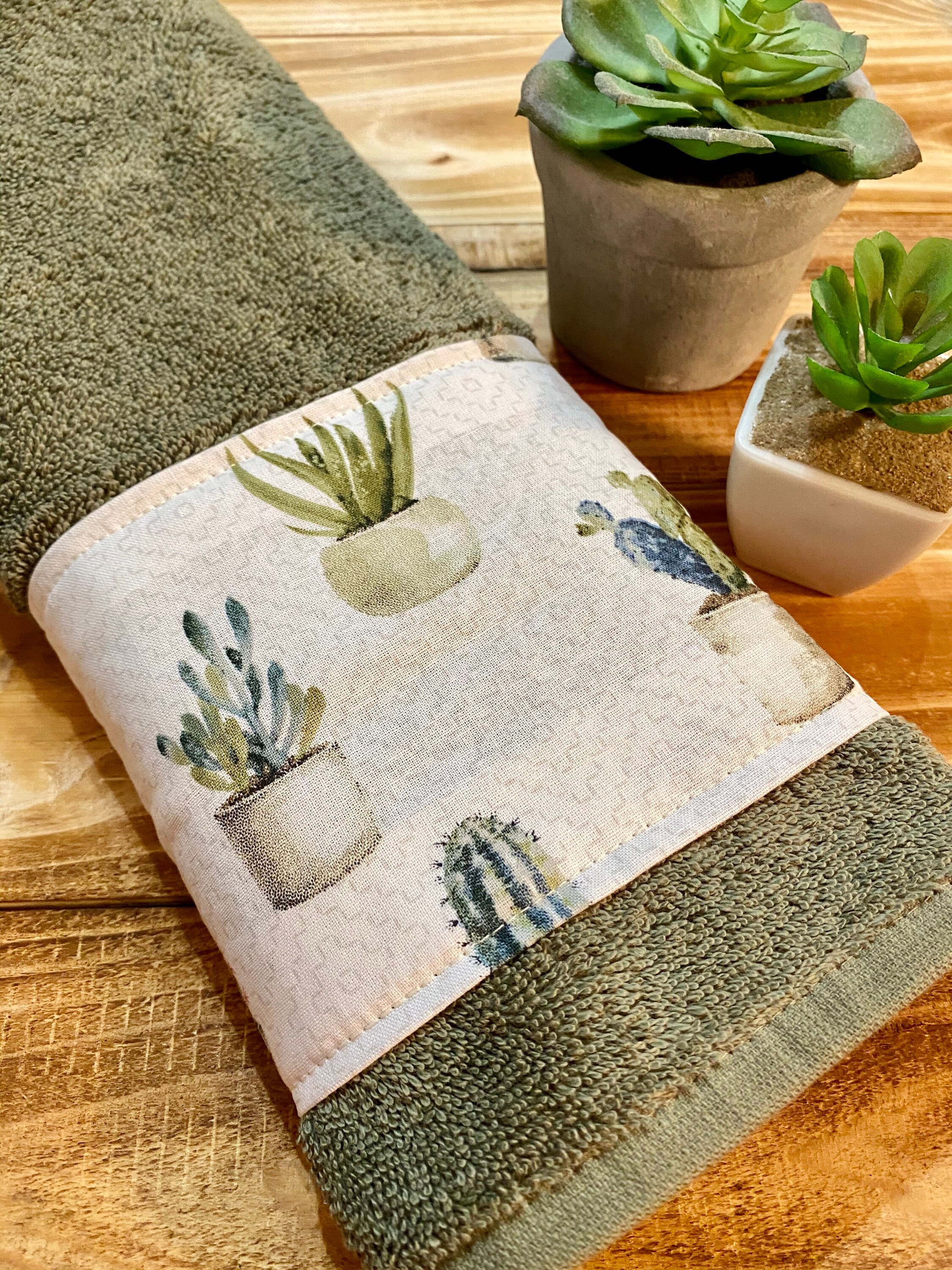 Cactus hand towel decorative towel kitchen towel bathroom Etsy
