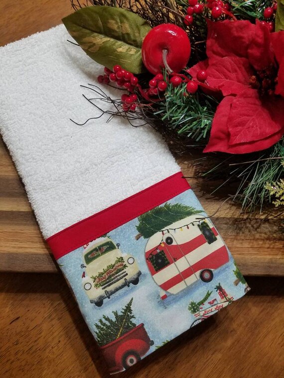 Christmas Hand Towel Rv Trailer Camping Kitchen Towel Etsy