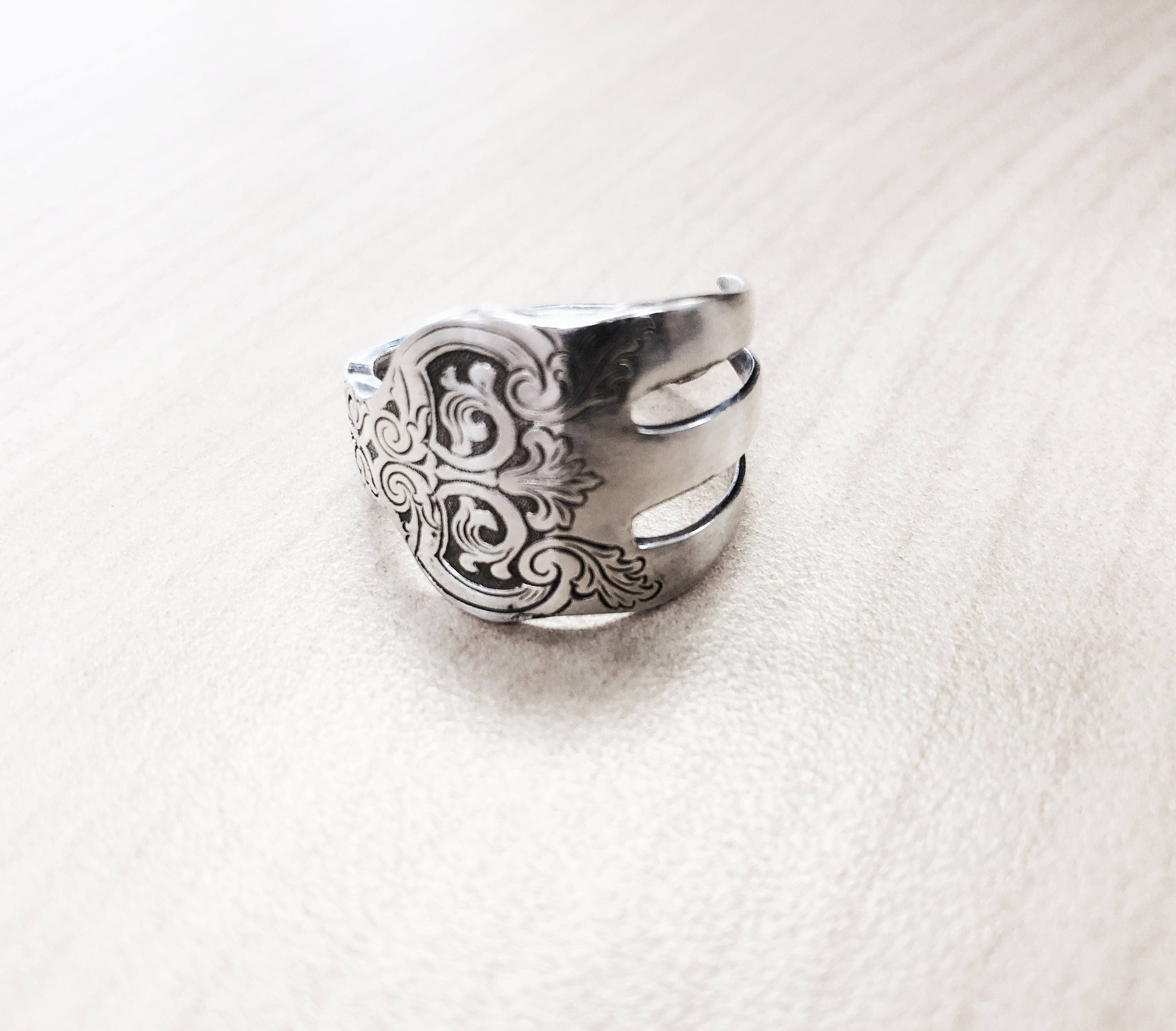 Pair of rings made from silver antique fork : r/SilverSmith