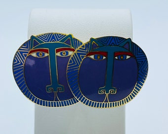 Laurel Burch "Moon Tiger" Vintage Stud Earrings