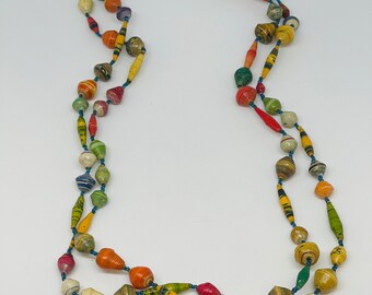 Multicolor - Miniature Handpainted Wooden Necklace With Beads main image 1