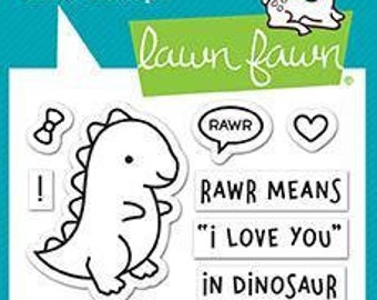 Lawn Fawn Stamps Set Rawr | Clear rubber stamps for card making supplies | scrapbooking supplies | craft  supplies