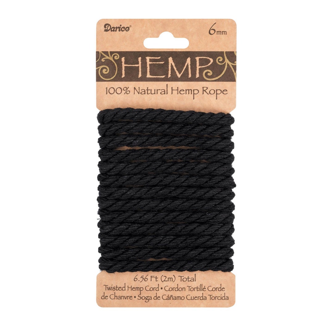 Darice Twisted Hemp Rope Black 6mm Twisted Hemp Cord for Etsy