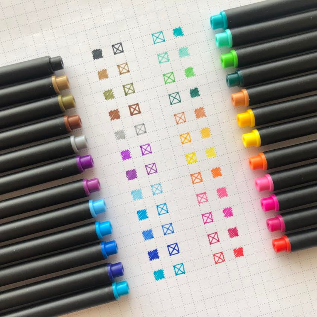 24pcs Journal Colored Fine Point Pens Fineliner Pen for Note Taking  Calendar Agenda Bullet Journaling Art Project Office Supply - AliExpress