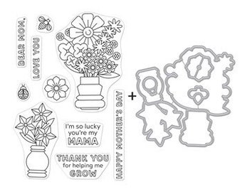 Hero Arts Mother's Day Vase Clear Stamp and Die Bundle