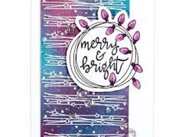 Spellbinders Stamps and Dies Set Merry and Bright Christmas Lights | Clear rubber stamps for card making supplies | scrapbooking supplies
