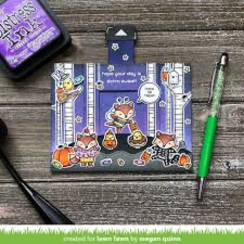 Lawn Fawn Stamps Set Fox Costumes Before 'n Afters Clear rubber stamps for card making supplies scrapbooking supplies craft supplies image 4