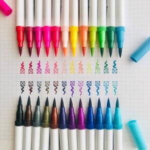 Accesorios para Bullet Journal / Kit de inicio para Bullet Journal, pincel de agua, rotuladores para diario de balas, bolígrafos de caligrafía, accesorios para planificador feliz