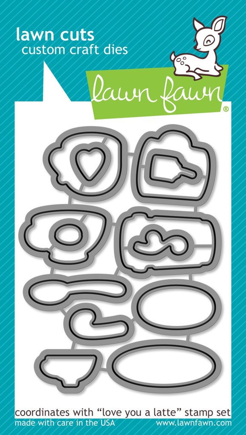 Lawn Fawn Dies Set Love you a Latte Clear rubber stamps for card making supplies scrapbooking supplies craft supplies