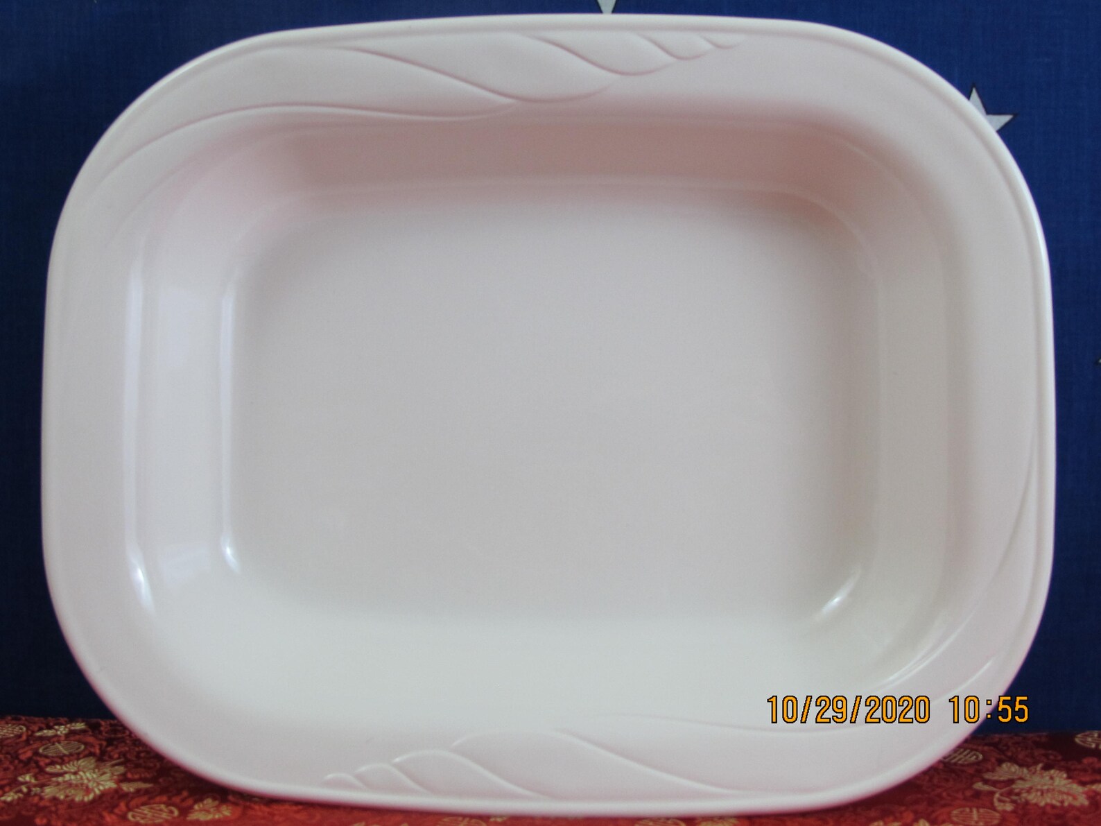 Corning Ware Casual Elegance L15 White Calypso Roaster Server Etsy