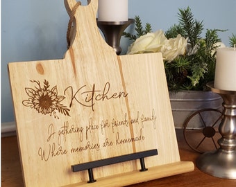 Cookbook Stand, Cookbook Holder, Kitchen Tablet Stand, Personalized Recipe Holder, Wooden Cookbook Stand, Tablet Stand Wood