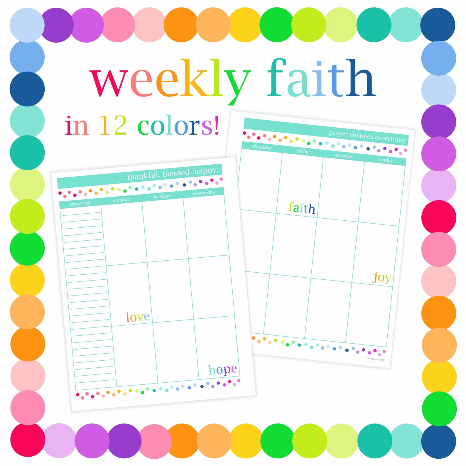 FAITH PLANNER Printable Prayer Journal Bible Study Happy | Etsy