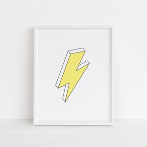 Yellow Lightning Bolt DIGITAL Print/INSTANT Download