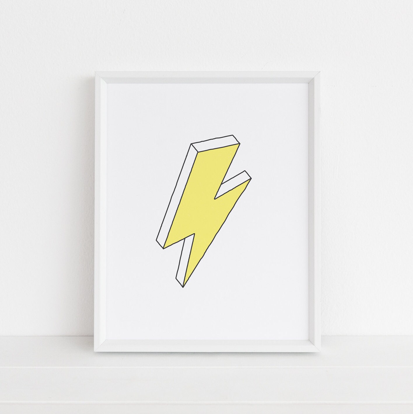 Yellow Lightning Bolt DIGITAL Print/instant Download - Etsy
