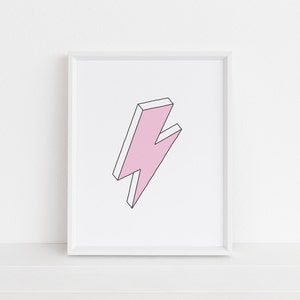 Pink Lightning Bolt DIGITAL Print/INSTANT Download