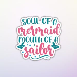 Sticker âme de sirène, autocollants en vinyle, autocollants rigolos, autocollants pour ordinateur portable, autocollants pour bouteilles d'eau, autocollants Kindle, autocollants mignons