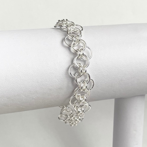 Sterling Silber Zick Zack Chainmaille Armband