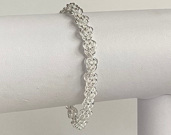 Sterling Silver Sweet Pea Chainmaille Bracelet