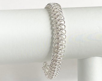 Sterling Silver Wave Lace Chainmaille Bracelet